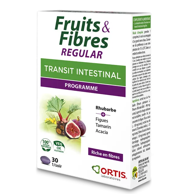 Ortis Fruits & Fibres Regular Transit intestinal 30 comprimés