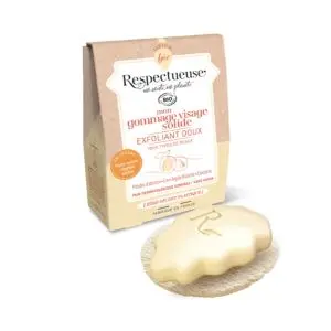 Respectueuse Mon Gommage Visage Solide Exfoliant Doux Bio 35 g + Porte Savon Végétal Offert - Pharmacie Agnès Praden à Alès
