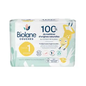Biolane Couches Ecologiques Taille 1 2-5Kg 28 couches 
