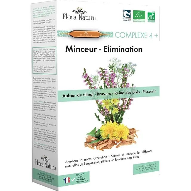 Flora natura complexe 4+ minceur - élimination 20 Ampoules