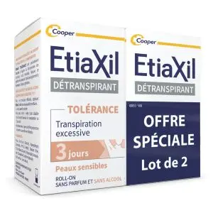 Etiaxil Détranspirant Tolérance Peaux Sensibles Roll-on Lot 2 x 15 ml