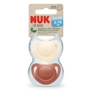 Nuk 2 Sucettes For Nature Silicone 6 à 18 Mois