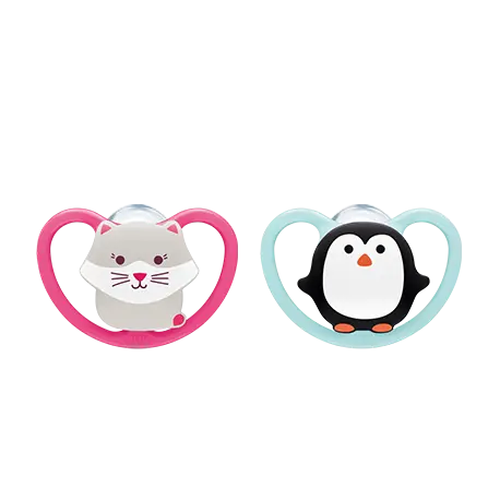 NUK Space 2 Sucettes Silicone 6-18 Mois