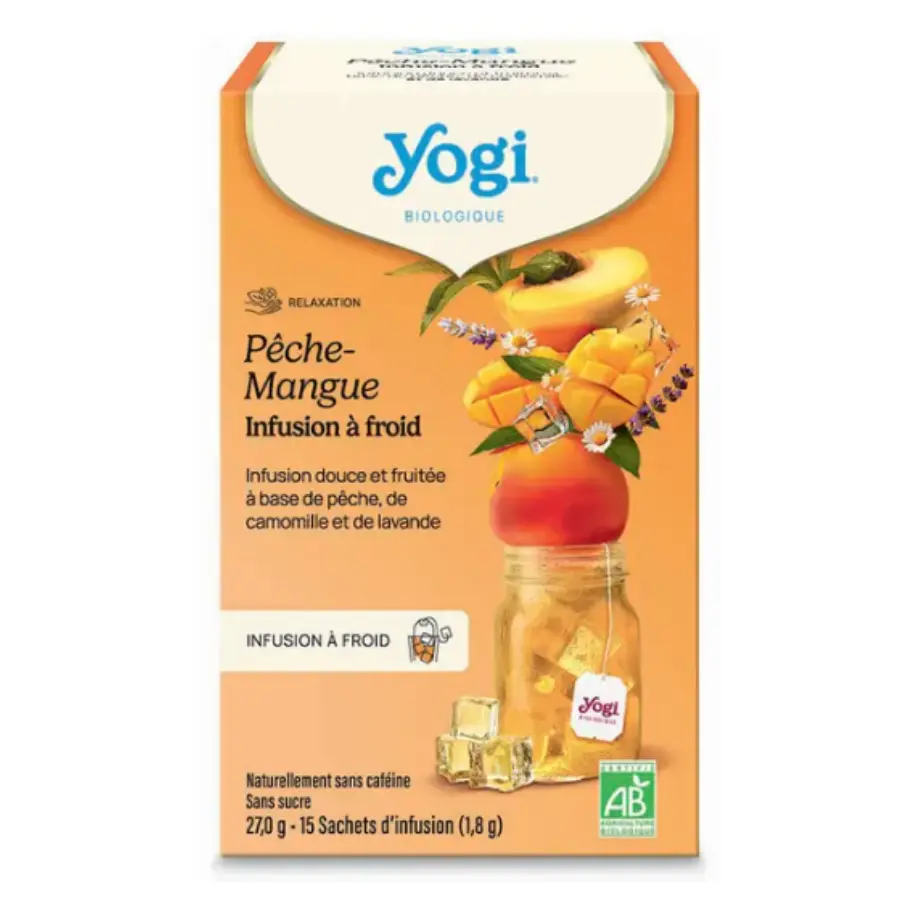 Yogi Tea Infusions à Froid Pêche Mangue 15 sachets - Pharmacie Agnès Praden à Alès