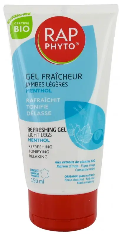 Rap Phyto Gel Fraîcheur Jambes Légères Menthol Bio 150 ml