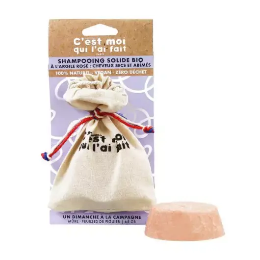 Dietworld Shampooing Solide Bio à l'Argile Rose - 65g