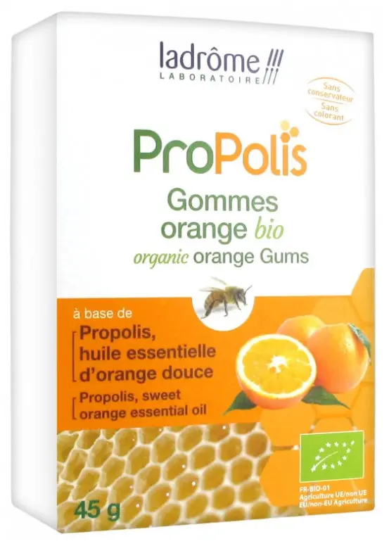 Ladrôme Propolis Gommes Orange Bio 45 g