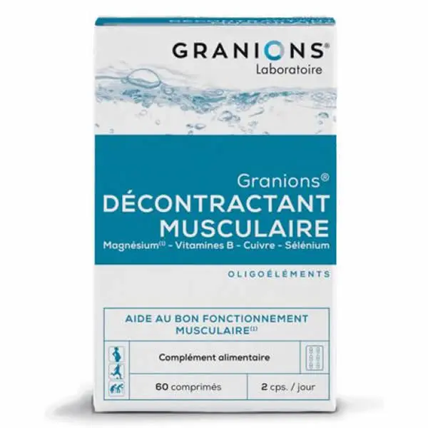 Laboratoire des Granions décontractant musculaire 60 comprimés - Pharmacie Agnès Praden à Alès