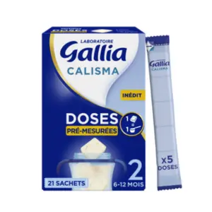 Gallia Calisma Doses 2 Lait 6 - 12 mois 21 Sachets de 5 doses pré mesurées