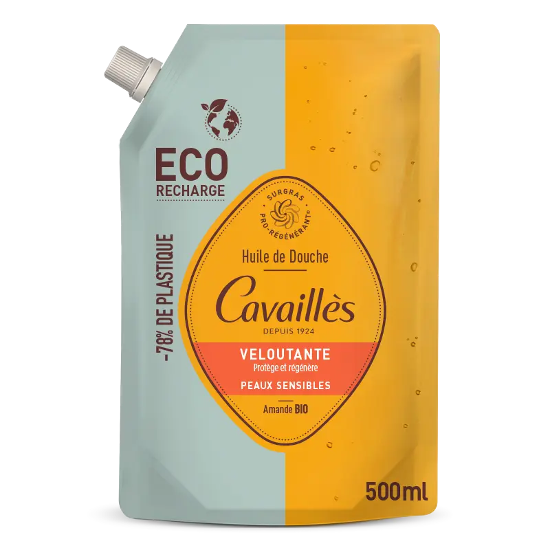 Cavailles Huile de Douche Veloutante Eco Recharge 500ml - Pharmacie Agnès Praden à Alès