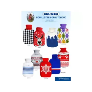 Manupharm Bouillotte en Caoutchouc avec Housse Décorée