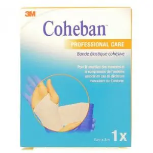 3M Coheban Bande de Contention Blanc 7cm x3M