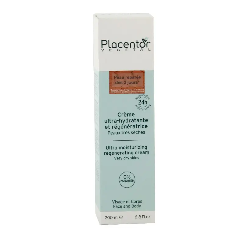 Placentor Crème régénératrice ultra-hydratante Peaux très Séches 200ml - Pharmacie Agnès Praden à Alès