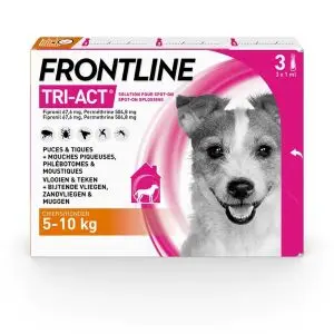Frontline Tri-Act Chiens 5-10 kg 3 Pipettes - Pharmacie Agnès Praden à Alès
