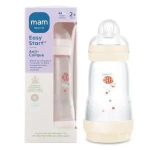 Mam Biberon Easy Start Anti-Colique 2 Mois Et + Débit 2 Couleur Coton 260 ml - Pharmacie Agnès Praden à Alès