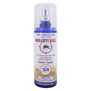Mousti'Kill Spray Anti Moustiques Tropiques Vanille - 100ml - Pharmacie Agnès Praden à Alès