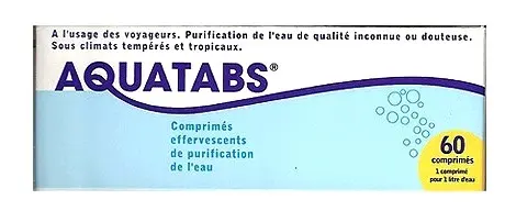 Aquatabs purification de l'eau 60 comprimés