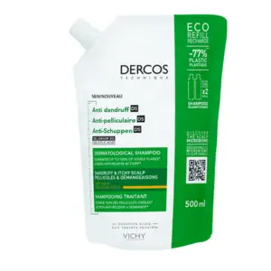 Vichy Dercos Shampoing Traitant Anti-Pelliculaire Ds Cheveux Secs Éco-Recharge 500 ml