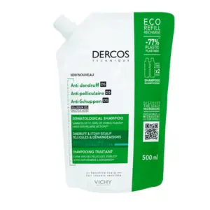 Dercos Shampoing Anti Pelliculaire DS Cheveux Normaux à Gras Eco Recharge 390ml