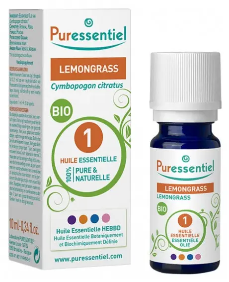 Puressentiel Huile Essentielle Lemongrass Bio 10 ml - Pharmacie Agnès Praden à Alès