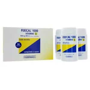 Expanscience Fixical Vitamine D3 1000 mg/800 U.I., 90 Comprimés à Sucer