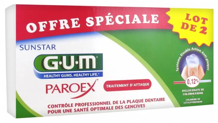 GUM Paroex Gel Dentifrice Lot de 2 x 75 ml - Pharmacie Agnès Praden à Alès