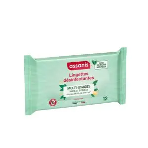 Assanis Lingettes Nettoyante Désinfectantes x12