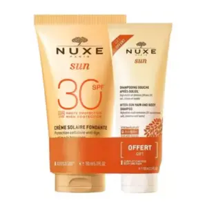 Nuxe Sun Lait Solaire Fondant Visage et Corps Spf30 150 ml + Shampoing Douche Après-Soleil 100 ml Offert