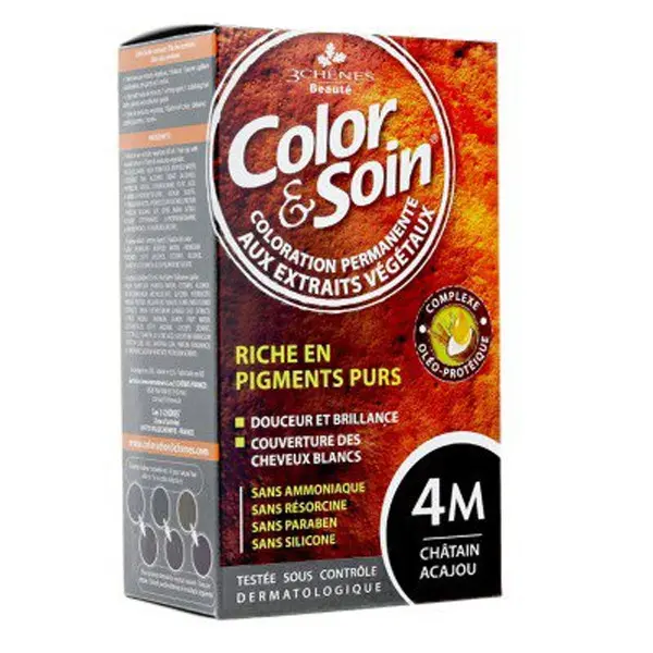 Les 3 Chênes Color & Soin 4M Châtain Acajou 135ml