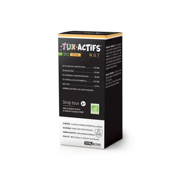 Aragan Tux Actifs Bio 3+ 125ml - Pharmacie Agnès Praden à Alès