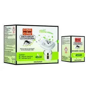 Bausch & Lomb Cinq Sur Cinq Citriodora Diffuseur Anti-Moustiques 45 Cycles de 8h