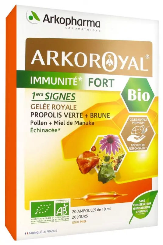 Arko Royal Immunité Fort 1ers Signes Bio 20 Ampoules - Pharmacie Agnès Praden à Alès