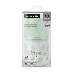 Suavinex Biberon en verre 120ml Birdies Vert