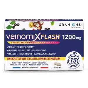 Laboratoire des Granions Veinomix Flash 1200 mg Circulation Veineuse 30 Comprimés - Pharmacie Agnès Praden à Alès