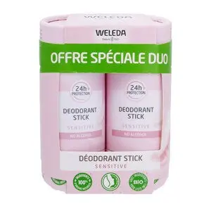 Weleda Déodorant Stick 24h Sensitive 2x50g - Pharmacie Agnès Praden à Alès