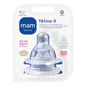 Mam Tétines Silicone Spécial Nouveau Né Débit 0 x 2