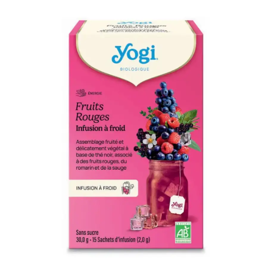 Yogi Tea Infusions à Froid Fruits Rouges 15 sachets - Pharmacie Agnès Praden à Alès