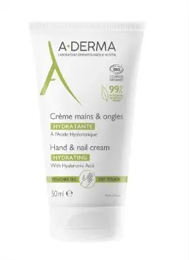 A-Derma Crème Mains et Ongles Hydratante à l'Acide Hyaluronique, 50ml