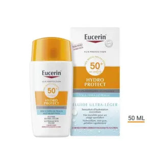 Eucerin Sun Protection Hydro Protect Fluide Ultra-Léger SPF50+ 50 ml - Pharmacie Agnès Praden à Alès