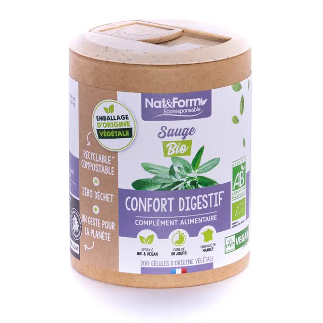 Nat & Form Sauge Bio 200 gélules