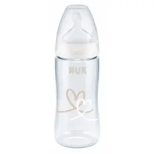 Nuk First Choice + Biberon Température Control 300 ml 0-6 Mois Cœurs 