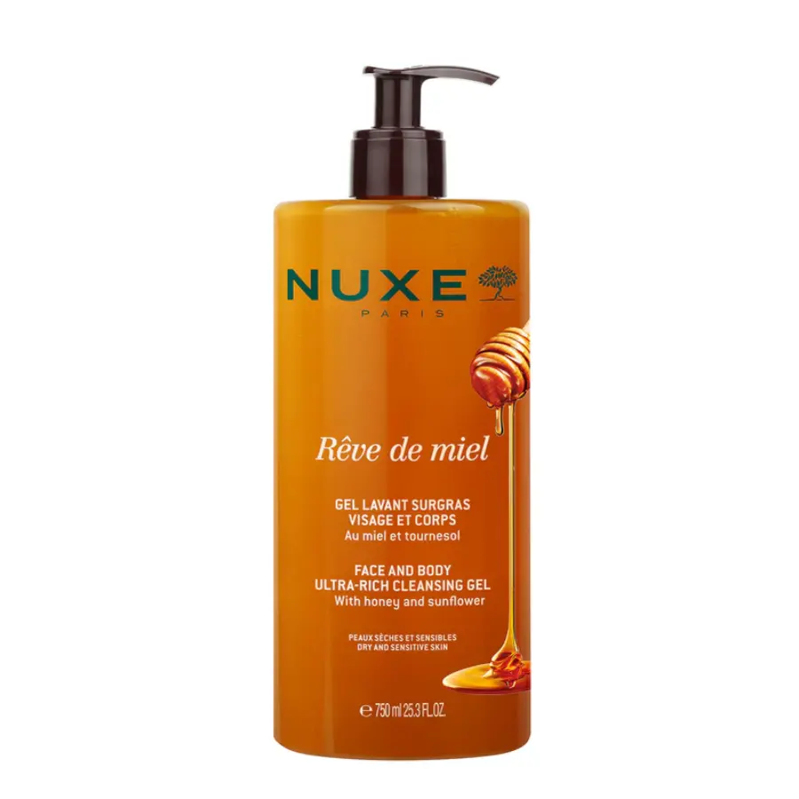 Nuxe Rêve de Miel Gel Lavant Surgras visage et corps 750 ml - Pharmacie Agnès Praden à Alès