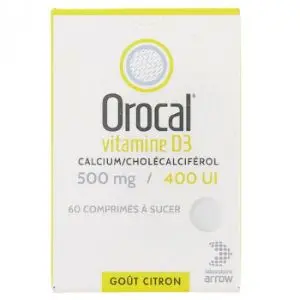 Arrow Orocal Vit D3 500mg/400UI 60 Comprimés 