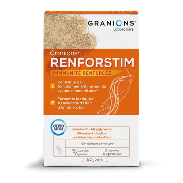 Laboratoire des Granions renforstim 40 capsules 20 gélules 38g