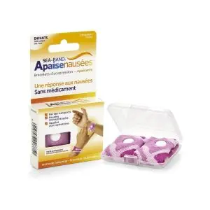 Sea-Band Bracelet Soulagement des Nausées des Enfants Liées au Mal de Transport Rose - Pharmacie Agnès Praden à Alès