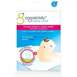 Orgakiddy Protège Matelas A Langer Jetable X5 - Pharmacie Agnès Praden à Alès