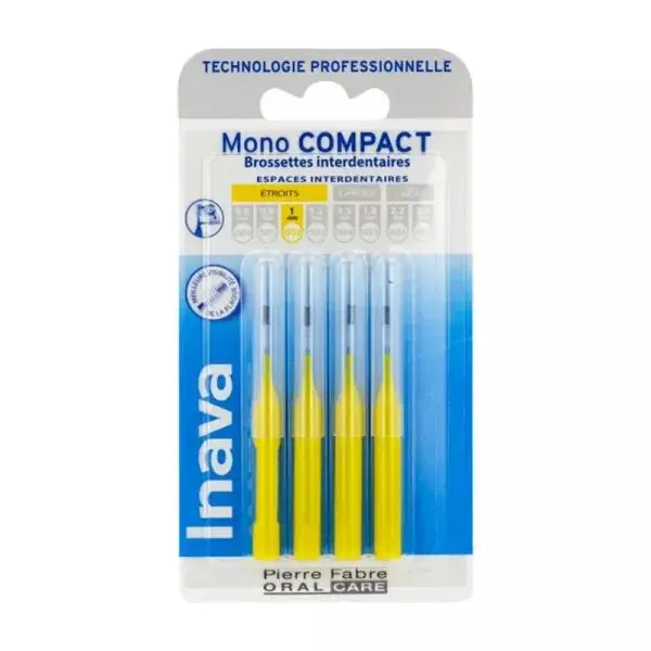Inava Mono Compact Brossettes Interdentaires Jaunes 4 x 1 mm