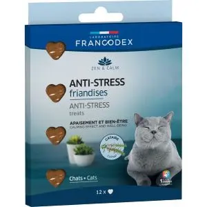 Francodex Friandises Anti-stress en Forme de Cœur x12 Pour Chats