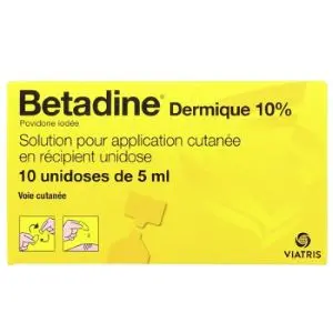 Meda Pharma Betadine Dermique 10 % Solution Pour Application Cutanée 10 Récipients Unidose