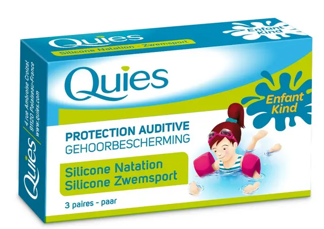 Quies bouchons d'oreilles natation enfant 3 paires